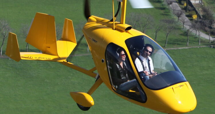 gyrocopter in flight